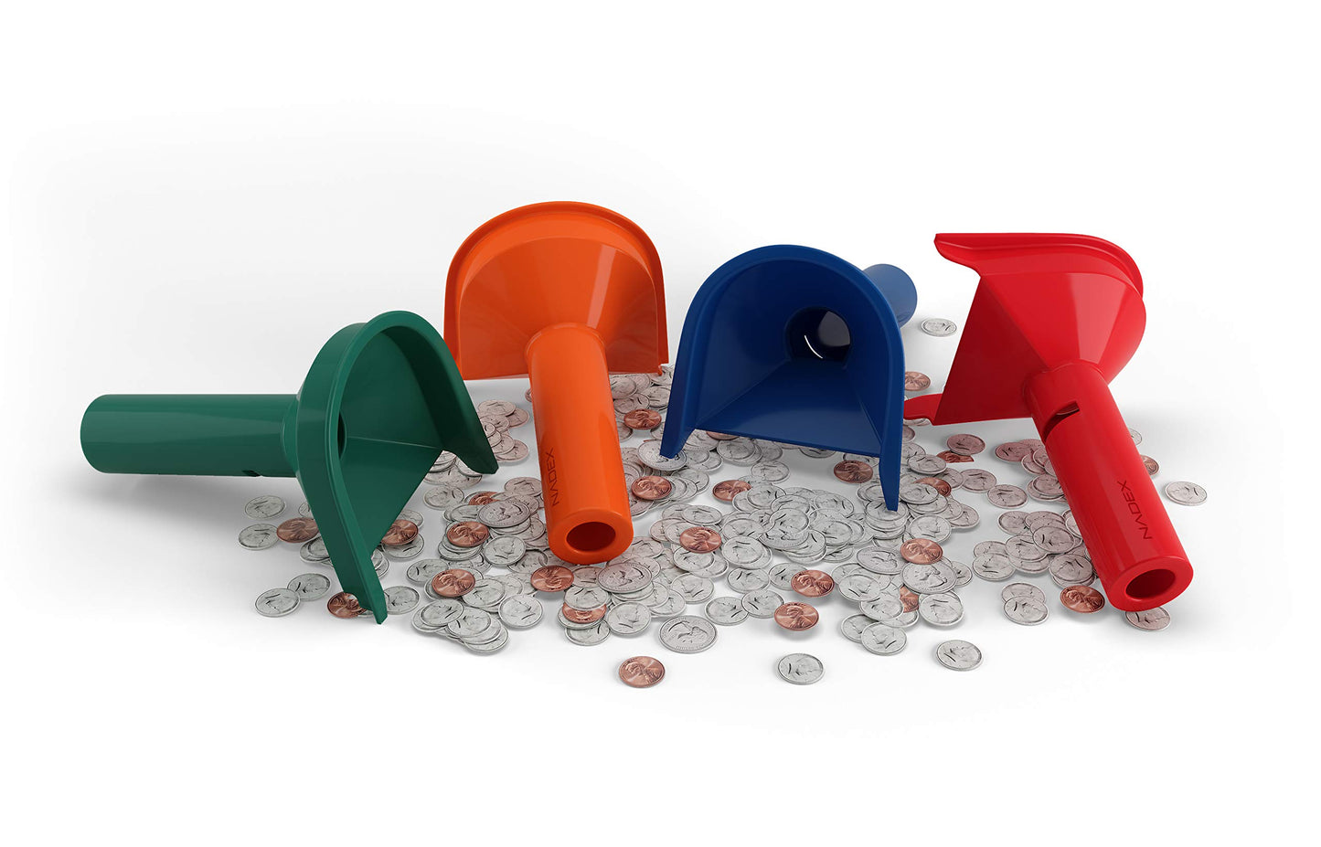 Nadex Easy Wrap Coin Tube Set with 40 Wrappers Included, Color Coded