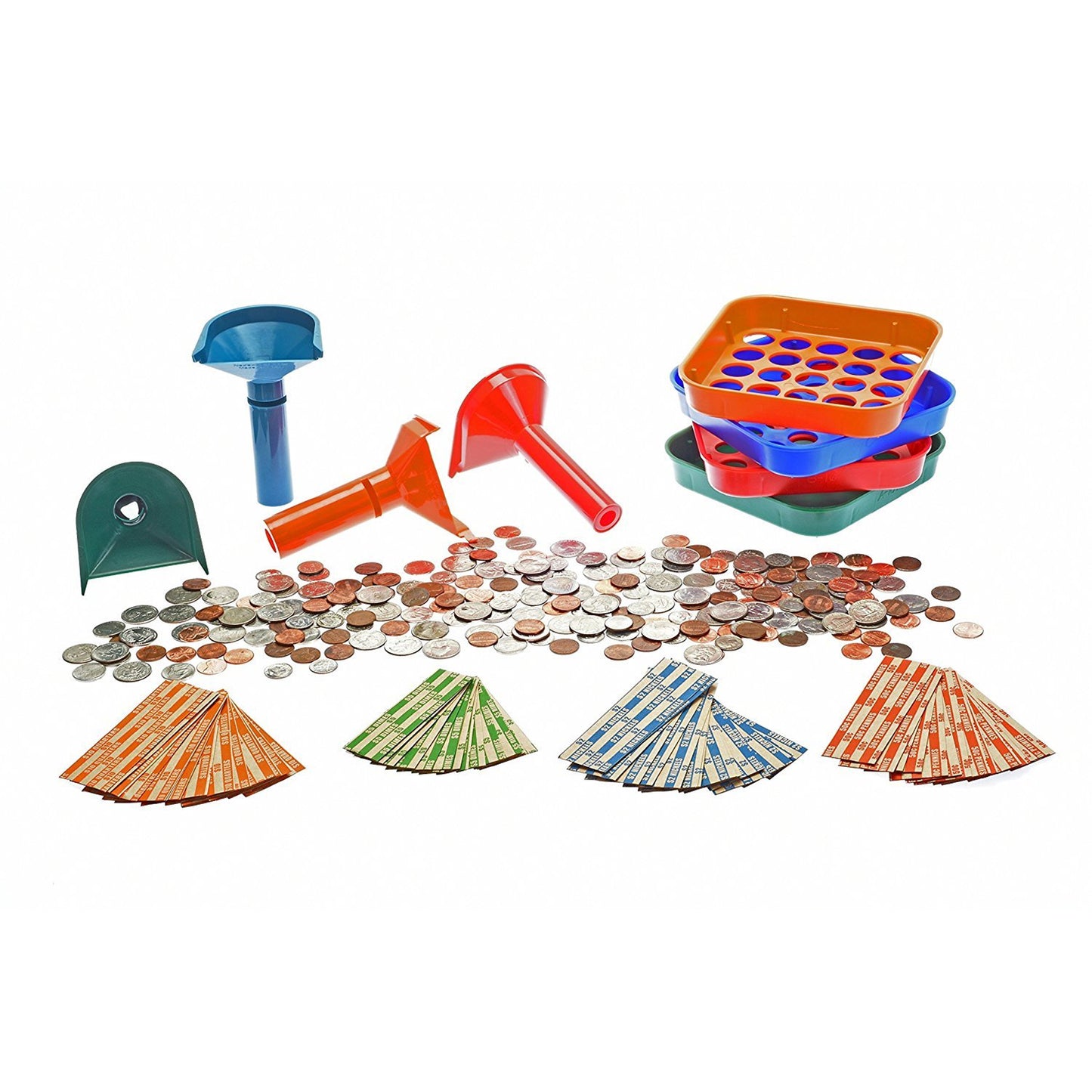 Color Coded Coin Tray and Tubes with 350 Wrappers