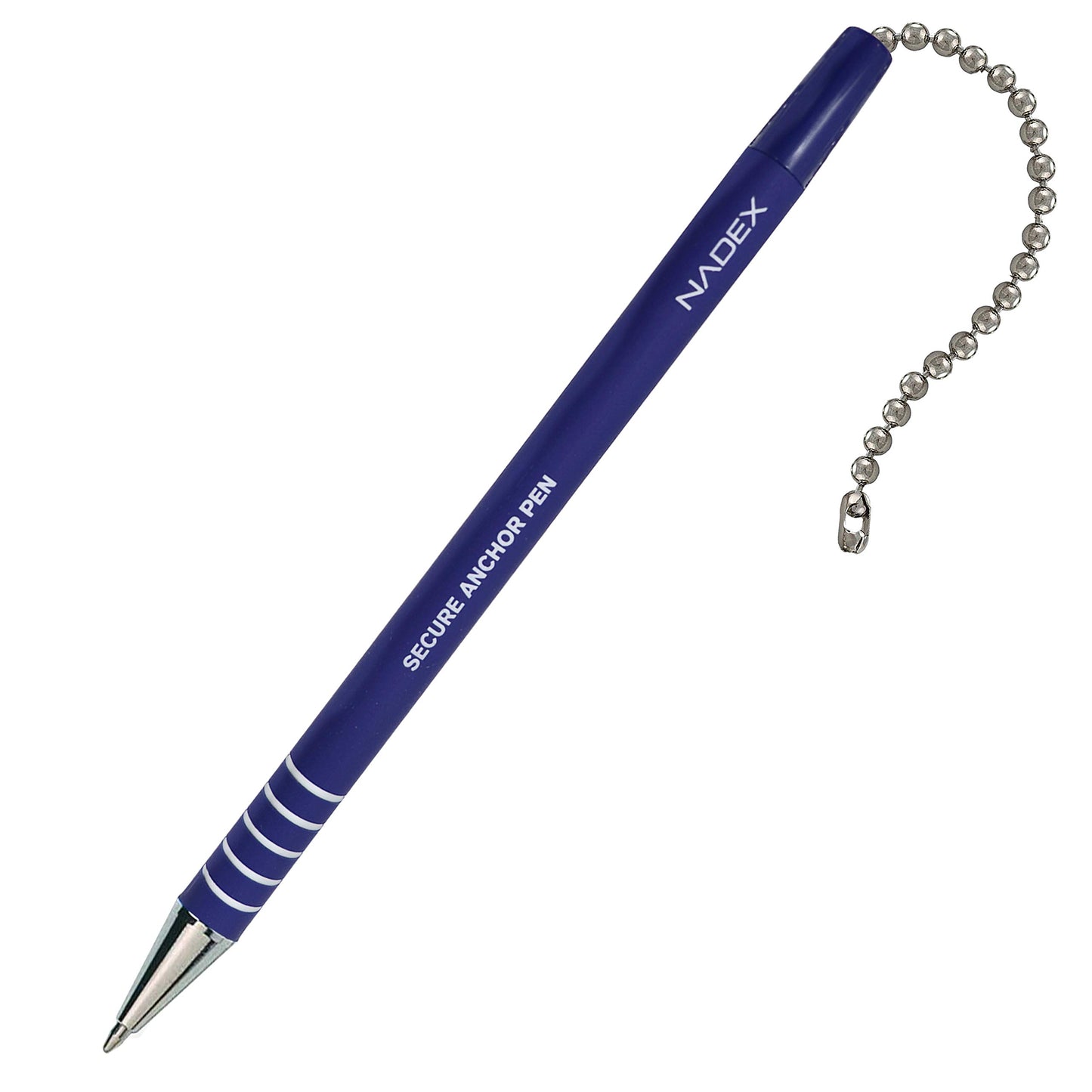Security Chain Security Pen, 4 Pens, 1 Base, 5 refills, blue