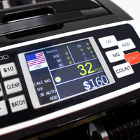 Nadex V3600 value display bill counter TFT screen showing total currency value