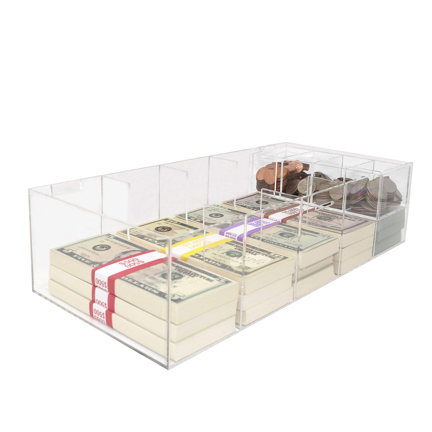 Currency Tray, Acrylic, with Coin Tray Insert