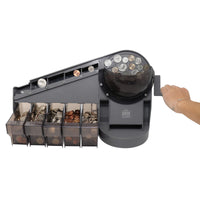 Manual hand crank coin sorter machine for fast coin denomination sorting