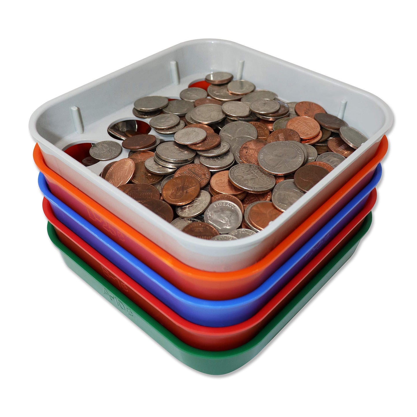 5 Quick Sort Coin Organizing and Sorting Trays Set