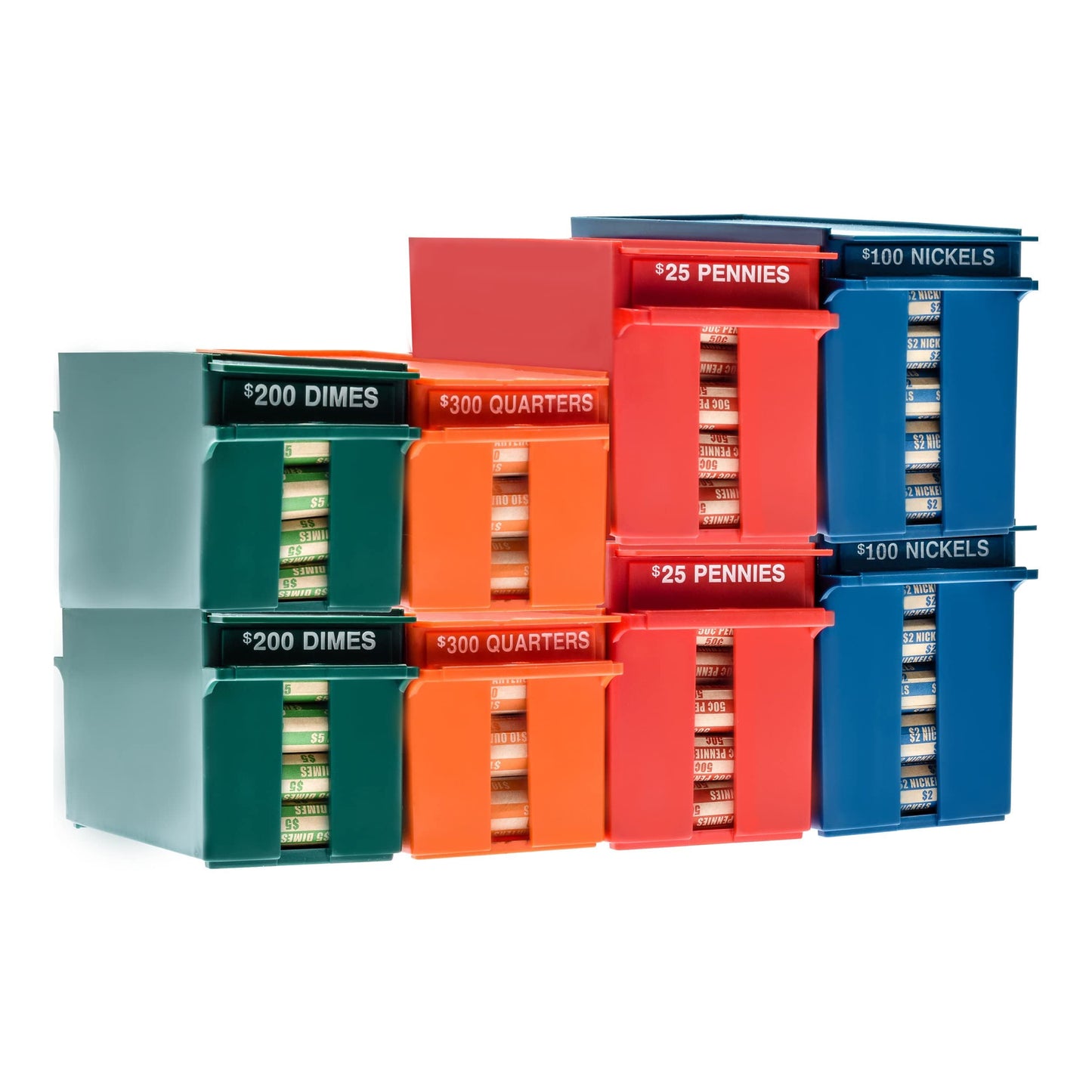Rolled Coins Storage Boxes with Lockable Covers