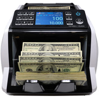 V5400 mixed denomination money counter displaying total bill value on TFT screen