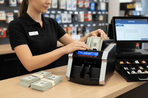 How does a bill counter improve shift reconciliation in retail?