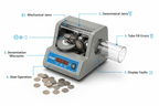 Nadex S540 coin counter troubleshooting common problems including jams miscounts tube errors and display faults