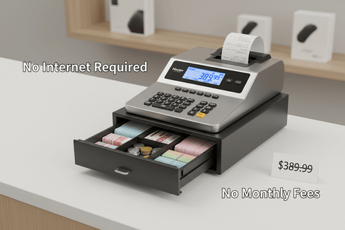 Nadex CR360 cash register instead of POS system for small business with no subscription and no internet required