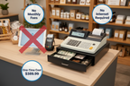 Nadex CR360 cash register vs tablet POS for your shop with no subscription fees and no internet dependency