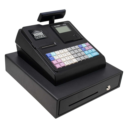 Nadex CR360 electronic cash register with 5-inch LCD operator display and 8-digit customer-facing display for small business use