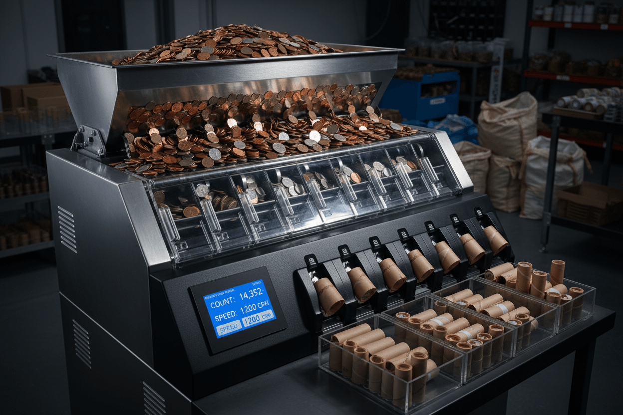 Nadex S540 coin sorter for vending businesses sorting and counting mixed route coin in one pass