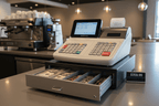 Nadex CR318 cash register for restaurants and cafes with multi-clerk support thermal printing and lockable steel drawer
