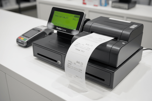 Nadex CR360 cash register with thermal printer improving retail checkout speed and receipt quality at 389.99