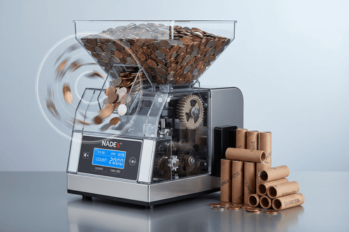 Nadex S540 best coin counter for small business in 2026 with 2000-coin hopper and automatic roll wrapping