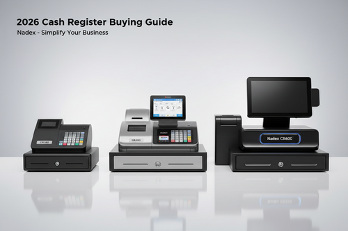 Nadex CR180, CR360, and CR600 cash register machines for small business side-by-side comparison 2026