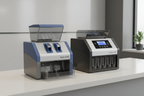 Nadex S540 and Cassida C300 commercial coin sorters side by side for small business comparison showing hopper and sorting compartments
