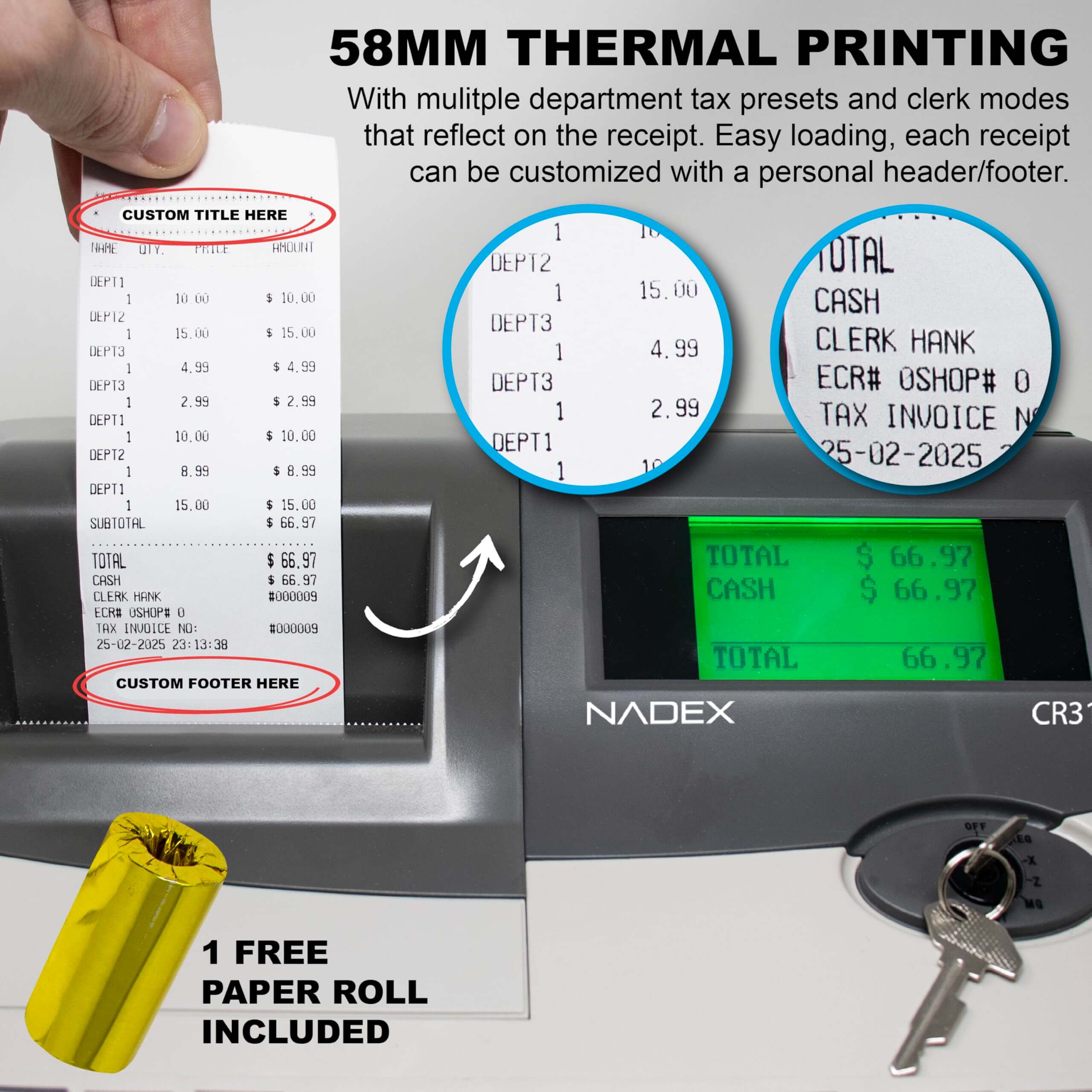 Cash Register │ Nadex CR318 Thermal Printer & Steel Drawer