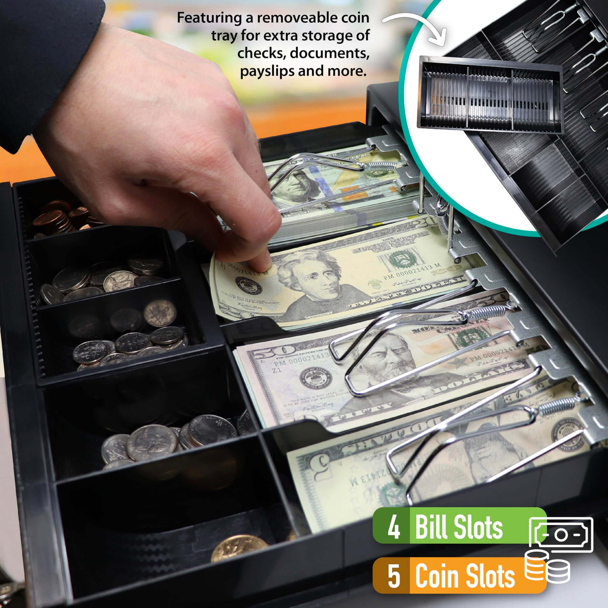 Fastest Drawer Nadex CR260 Cash Register, Steel Drawer, Fast Printing, User-Friendly