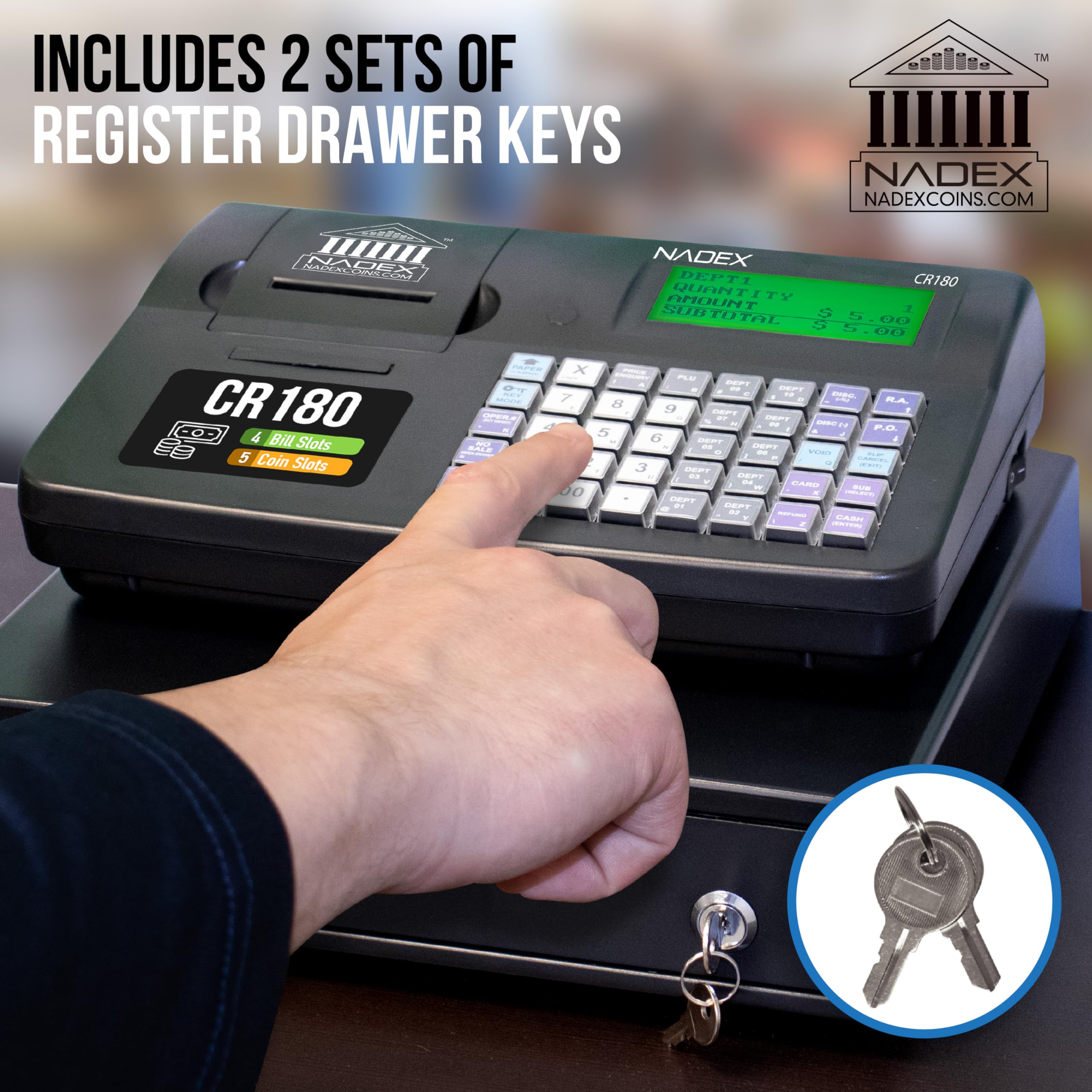 Nadex CR180 Cash Register for Small Business | Nadex Coins