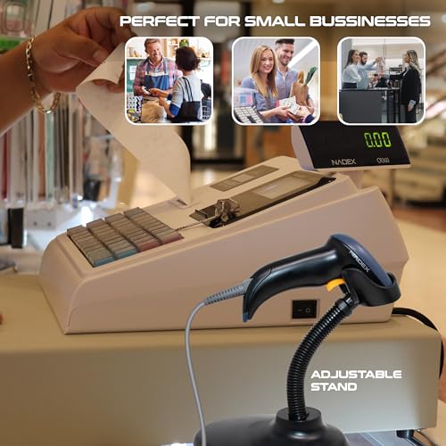 Nadex CR360 CR600 compatible barcode scanner in use at retail counter