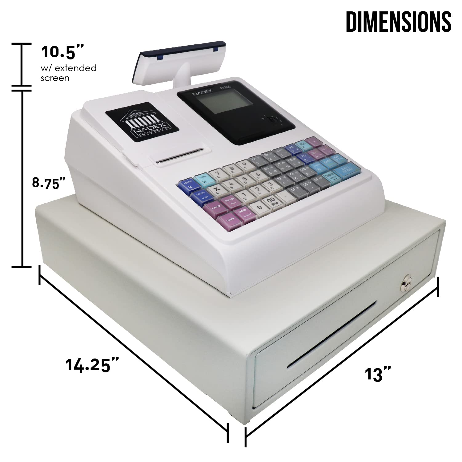 Nadex CR360 retail cash register machine with cash drawer