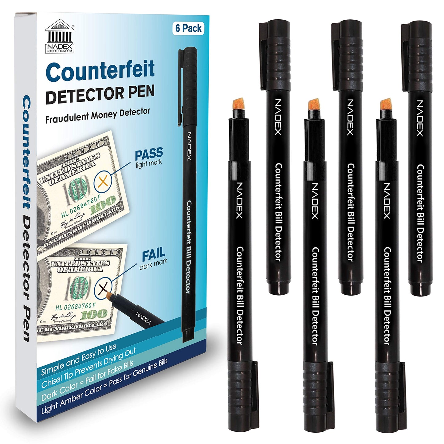 Counterfeit Pen, 6 Pack – Nadex Coins