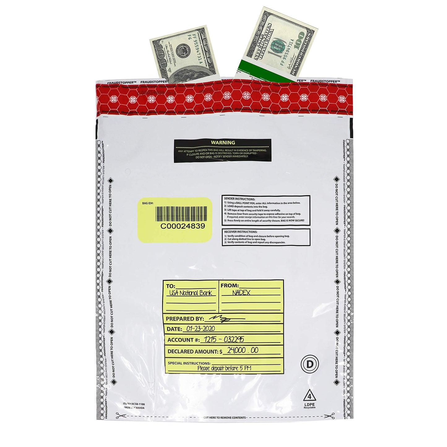 Deposit Bags, 12x16, Opaque, 1000 Pack