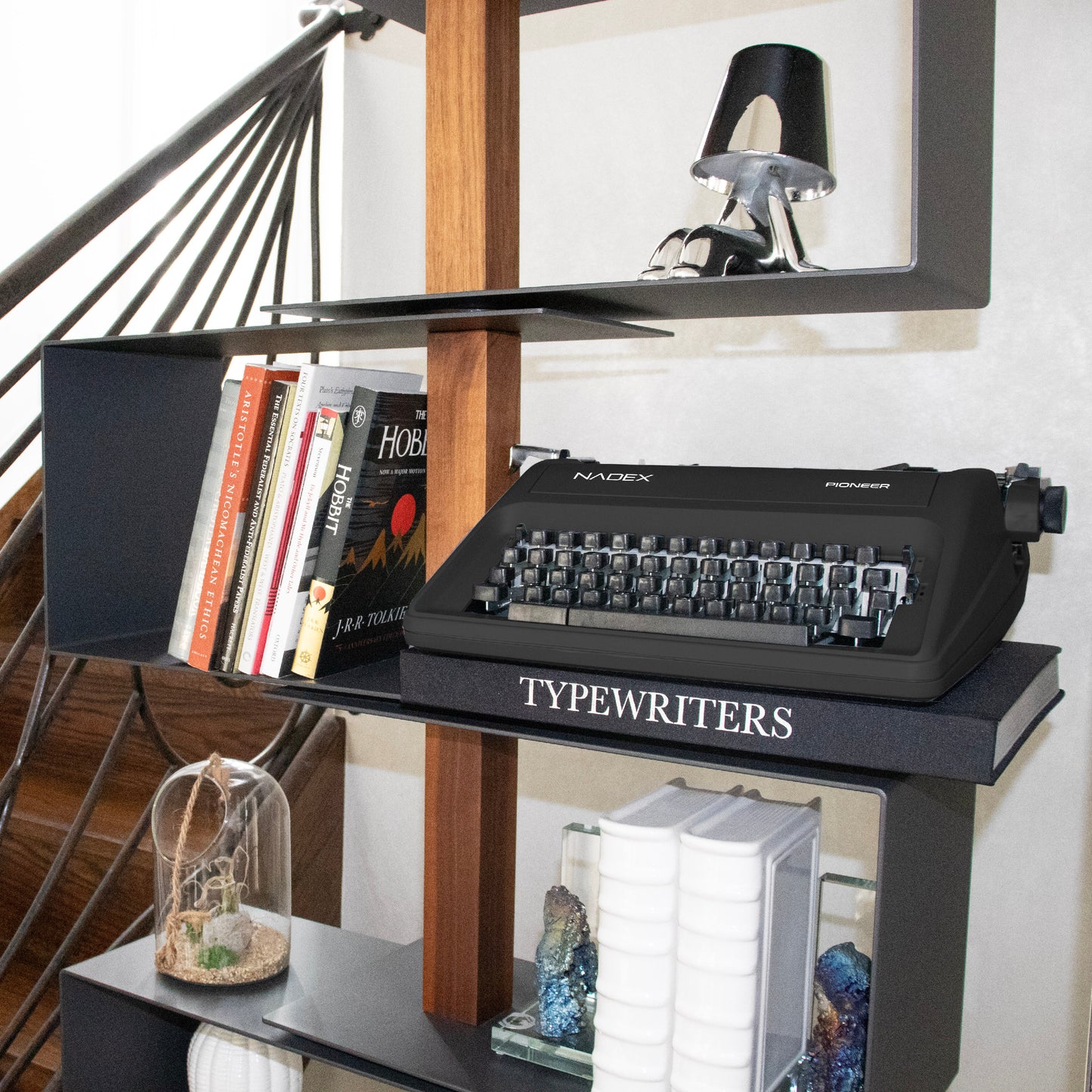 Nadex Pioneer Manual Typewriter, Durable Travel Case Included, Black