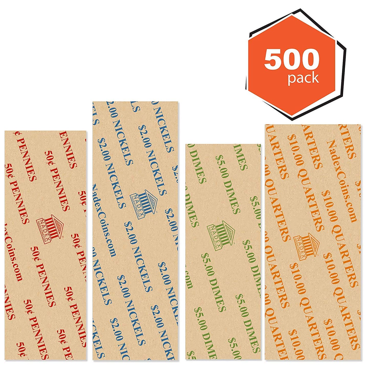 500 Flat  Italic Coin Wrappers