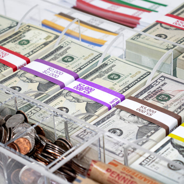 Nadex acrylic 8 compartment currency tray for organising bills by denomination