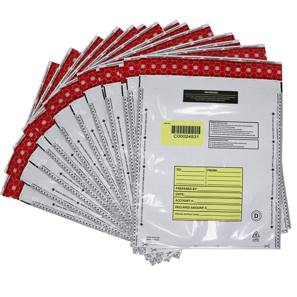 Nadex 12x16 opaque deposit bags 1000 pack tamper evident for cash drops