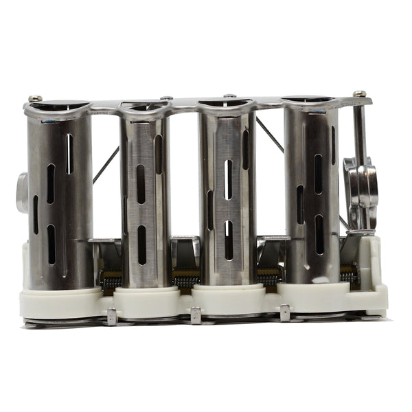 Nadex 4 barrel steel coin dispenser money changer with belt clips silver