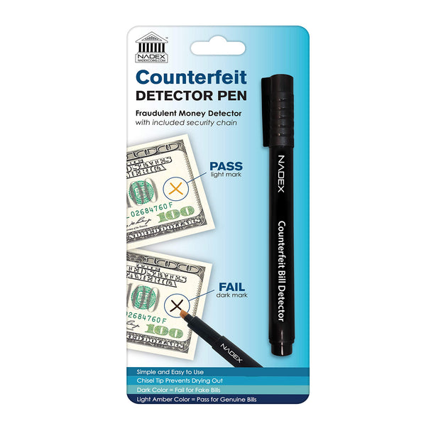 Nadex counterfeit pen 1 pack single unit for detecting fake bills at checkout
