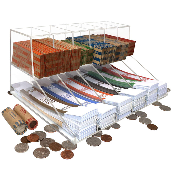 Nadex acrylic bills coins and wrappers tray for retail cash register organisation