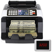Nadex V3600 high speed bill counter displaying denomination value on screen
