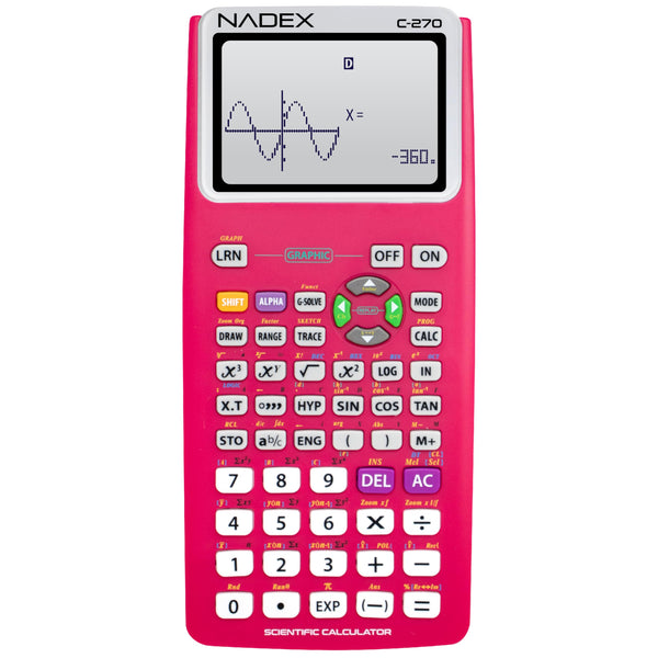 Nadex scientific calculator pink front view