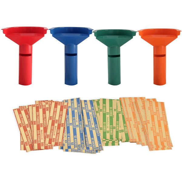 Coin tubes with 252 wrappers assorted denominations pack front view