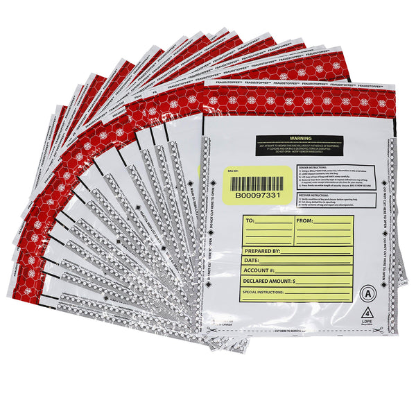 Nadex 9x12 opaque deposit bags 500 pack tamper evident for cash drops