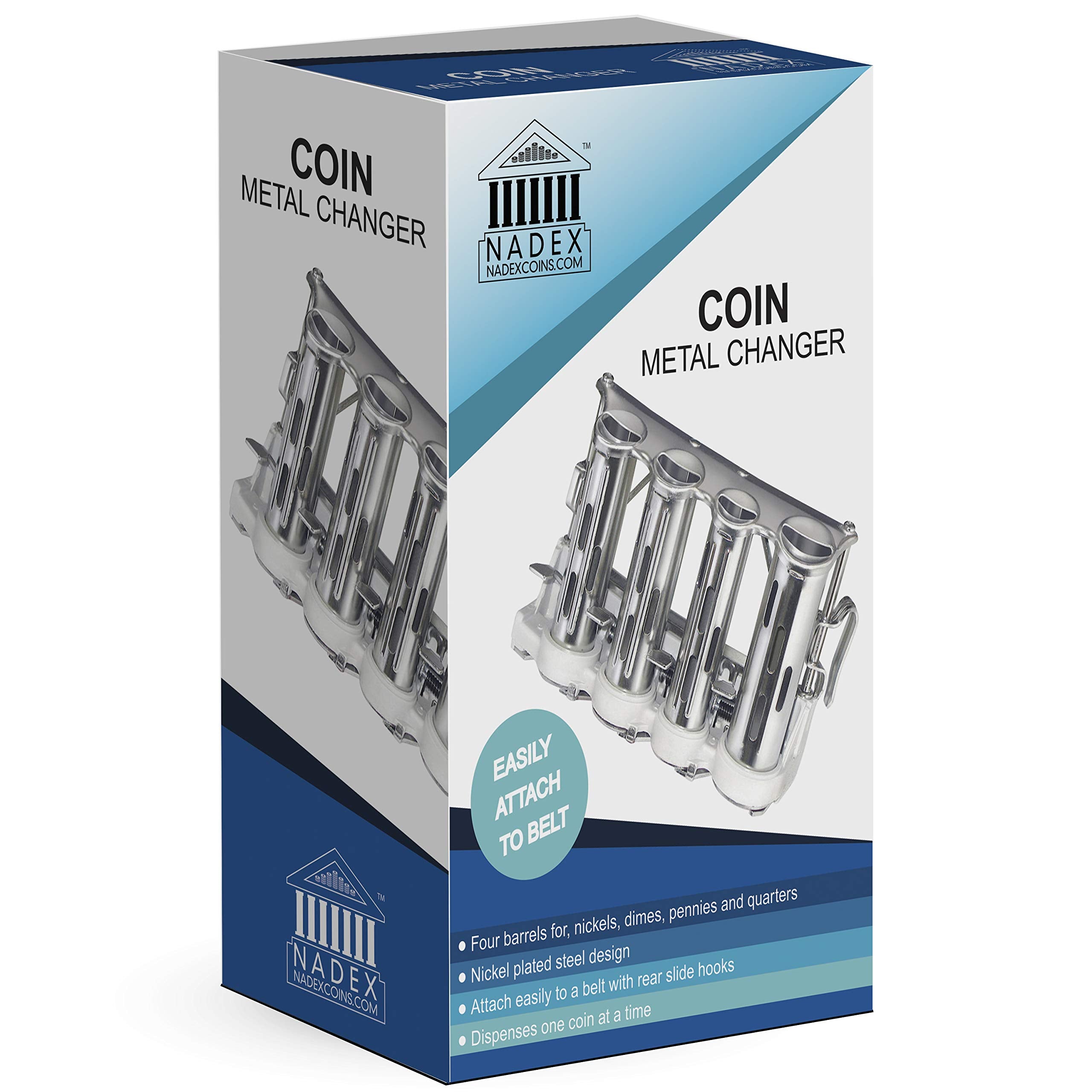 Metal Coin Changer, Silver Metal Coin Changer, Silver