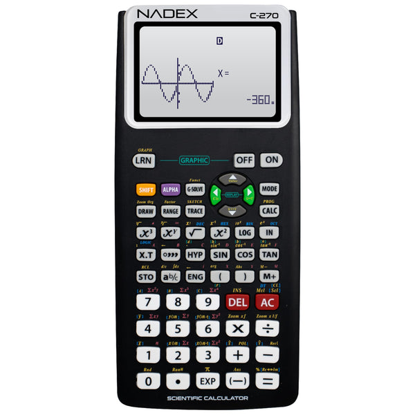 Nadex scientific calculator black front view