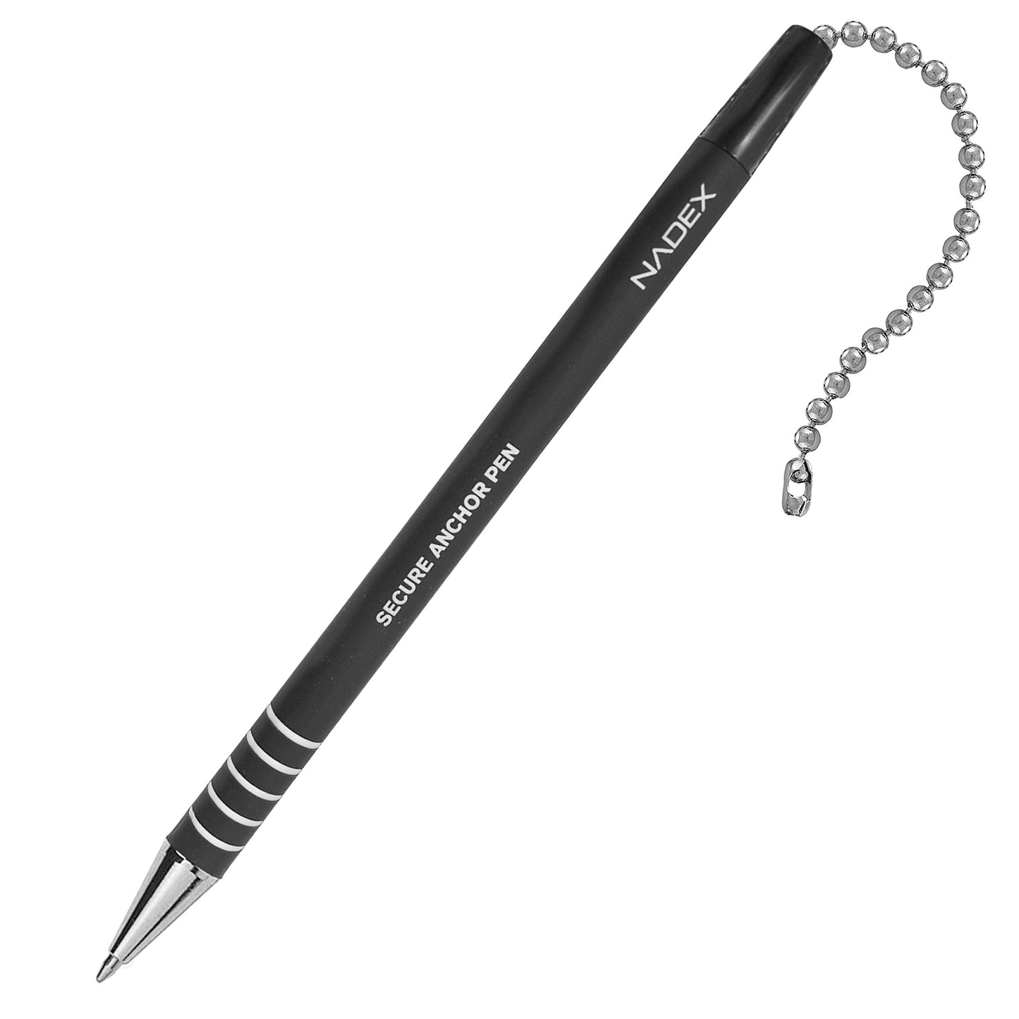 Security Chain Security Pen, 8 pens, 2 mounts, 10 refills, black