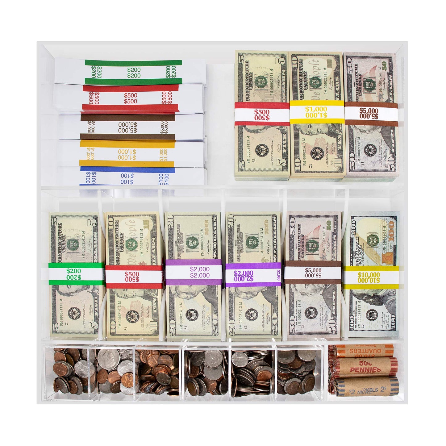 Acrylic 8 Compartment Currency Tray