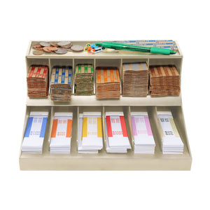 2 Tier Coin and Cash Wrapper Organizer Beige