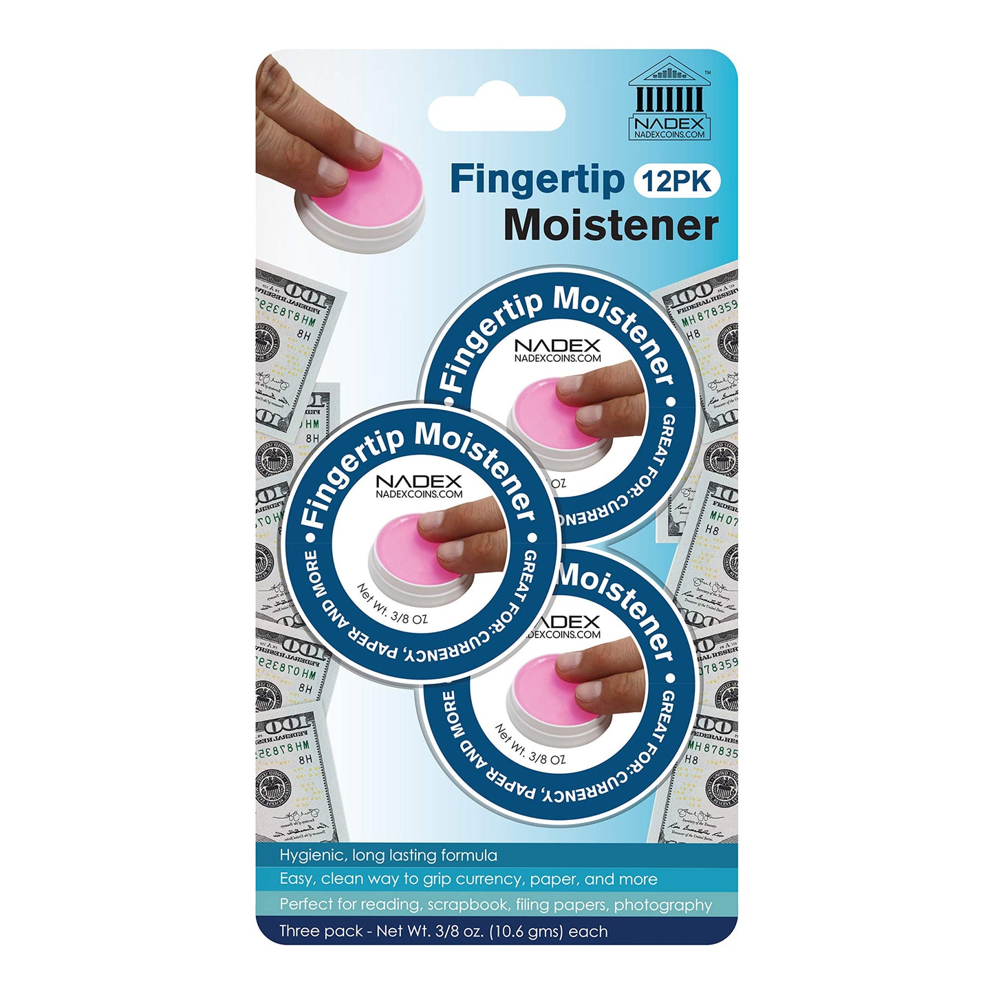 Fingertip Moistener, 12 Pack