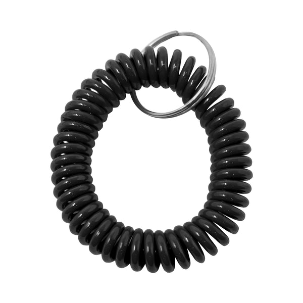 Nadex black wrist key coil retractable coiled keychain for keys and badges