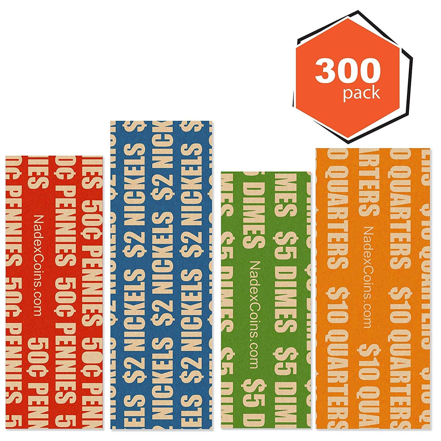 300 Flat Bright Coin Wrappers