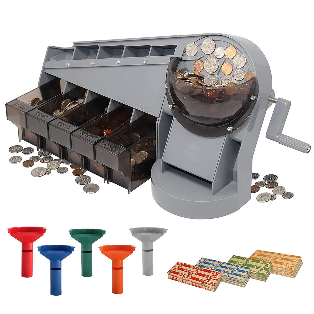 Buy Coin Counter, Coin Sorting Machine, Hand Crank & Manual Coin Sorter