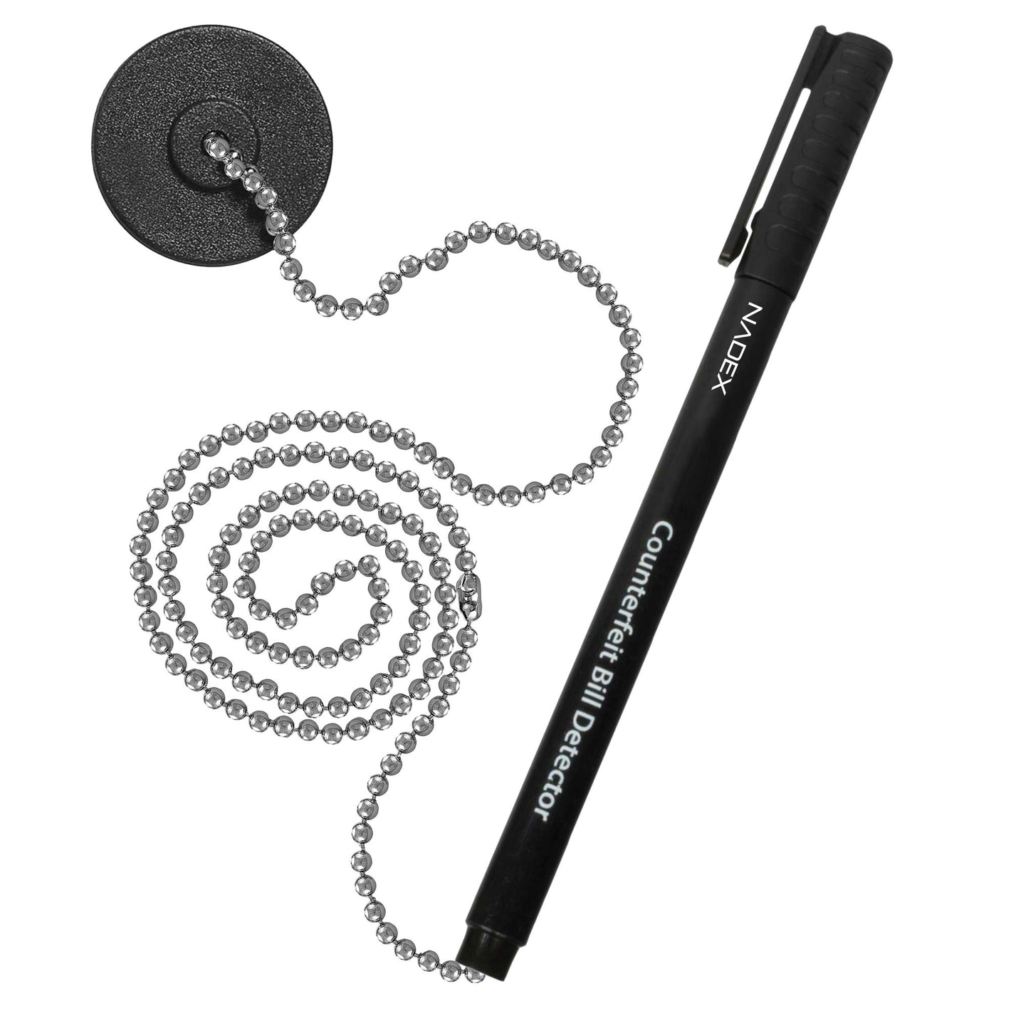 Counterfeit Pen and Ball Chain with Base, 1 Pen, 1 Base