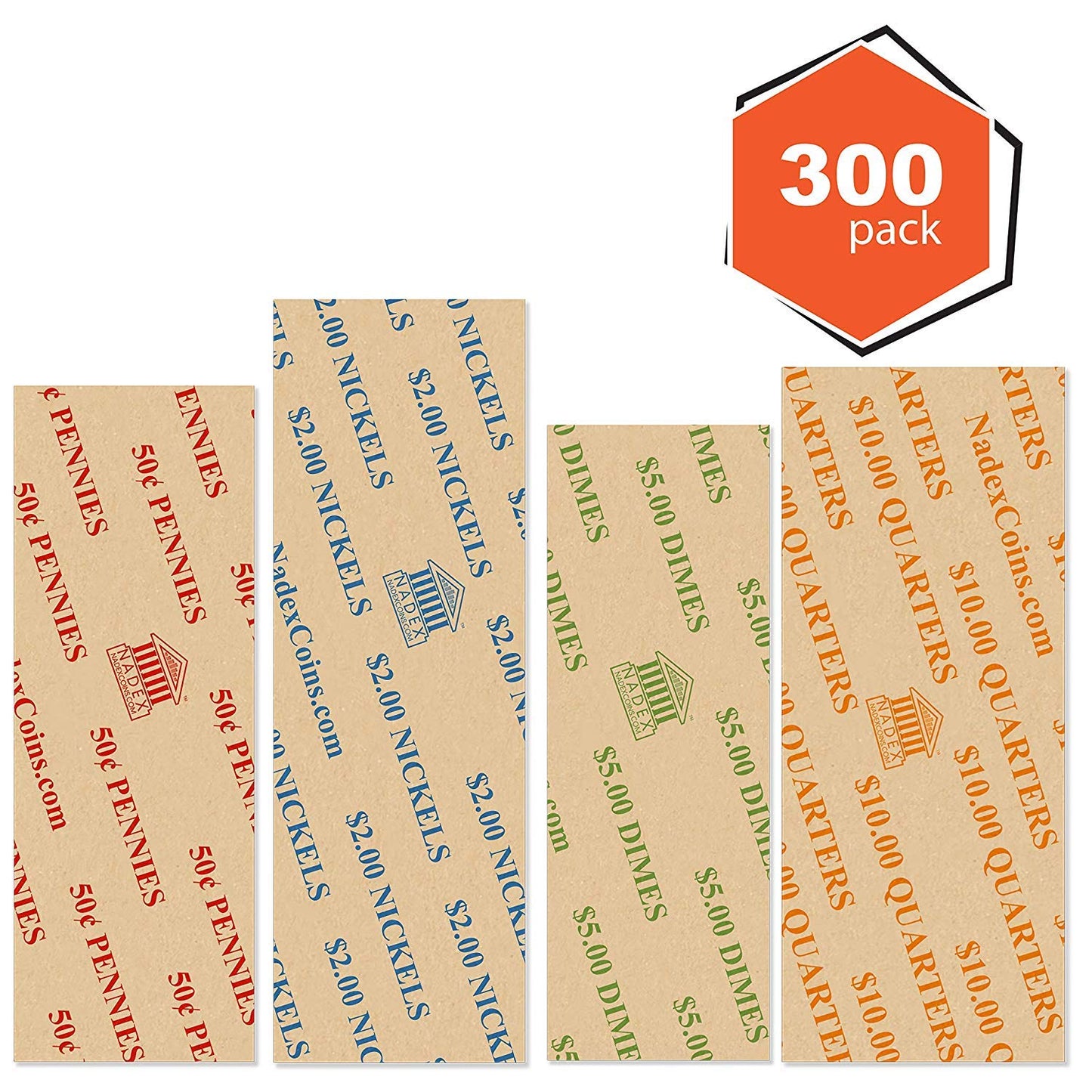 300 Flat  Italic Coin Wrappers