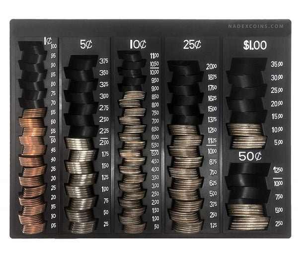 Nadex coin handling tray black front view